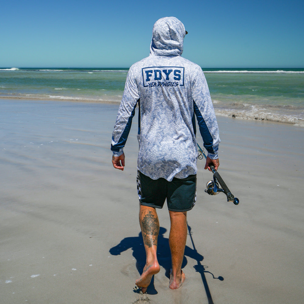 Savage Elements Hooded Fishing Jersey - White Camo