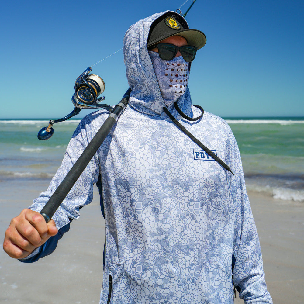 Savage Elements Hooded Fishing Jersey - White Camo