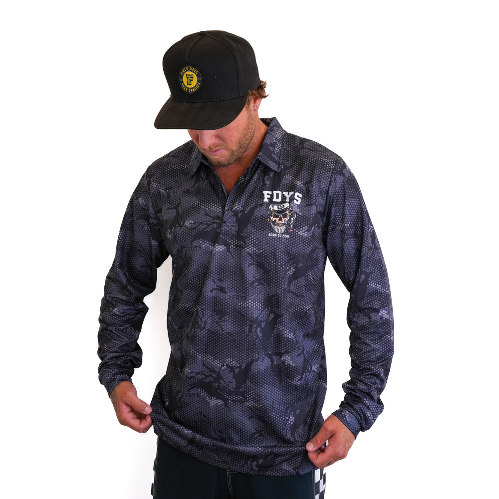 Reeflex Fishing Jersey - Charcoal Camo