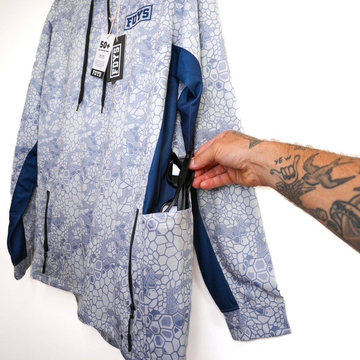Savage Elements Hooded Fishing Jersey - White Camo