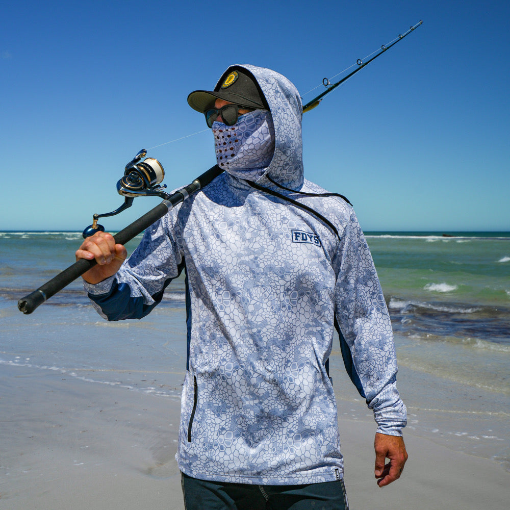 Savage Elements Hooded Fishing Jersey - White Camo
