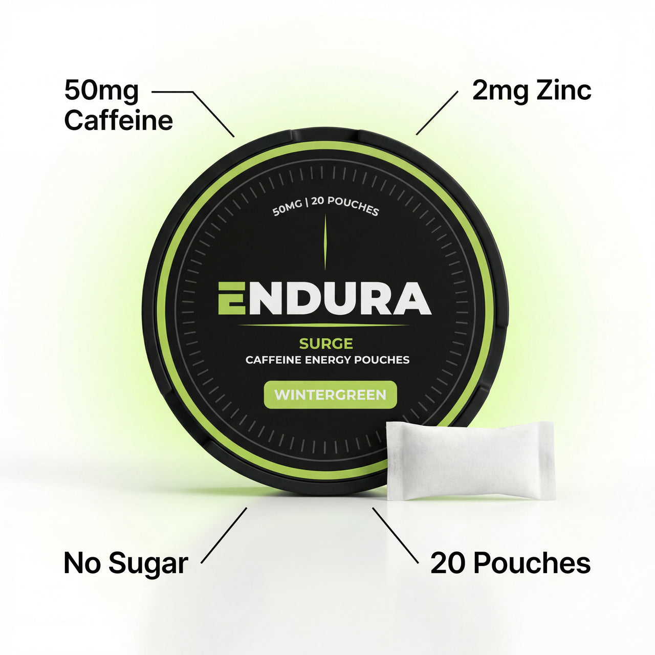 Endura Surge Wintergreen — 50mg Energy Pouches