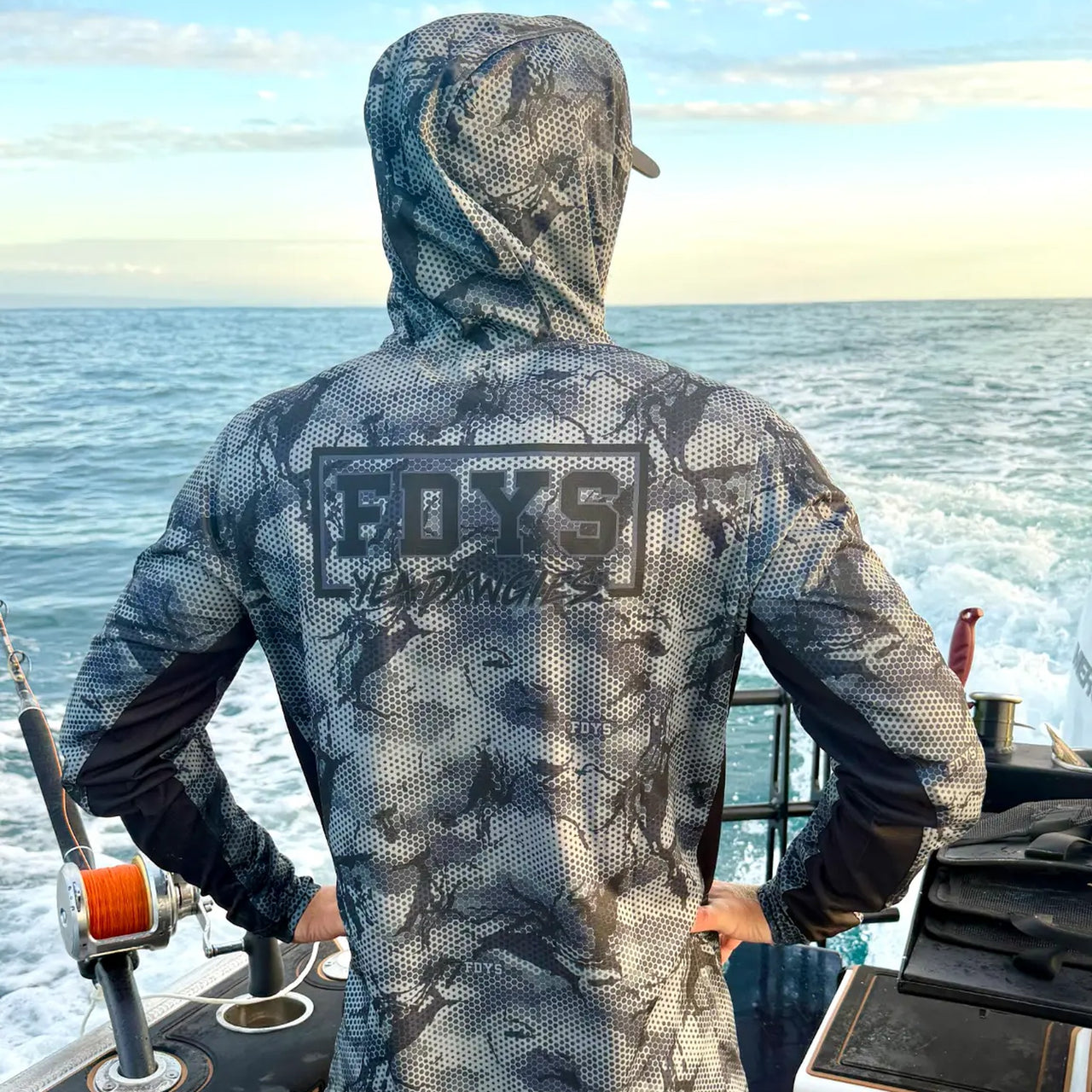 Savage Elements Hooded Fishing Jersey - Slate Camo New Colour
