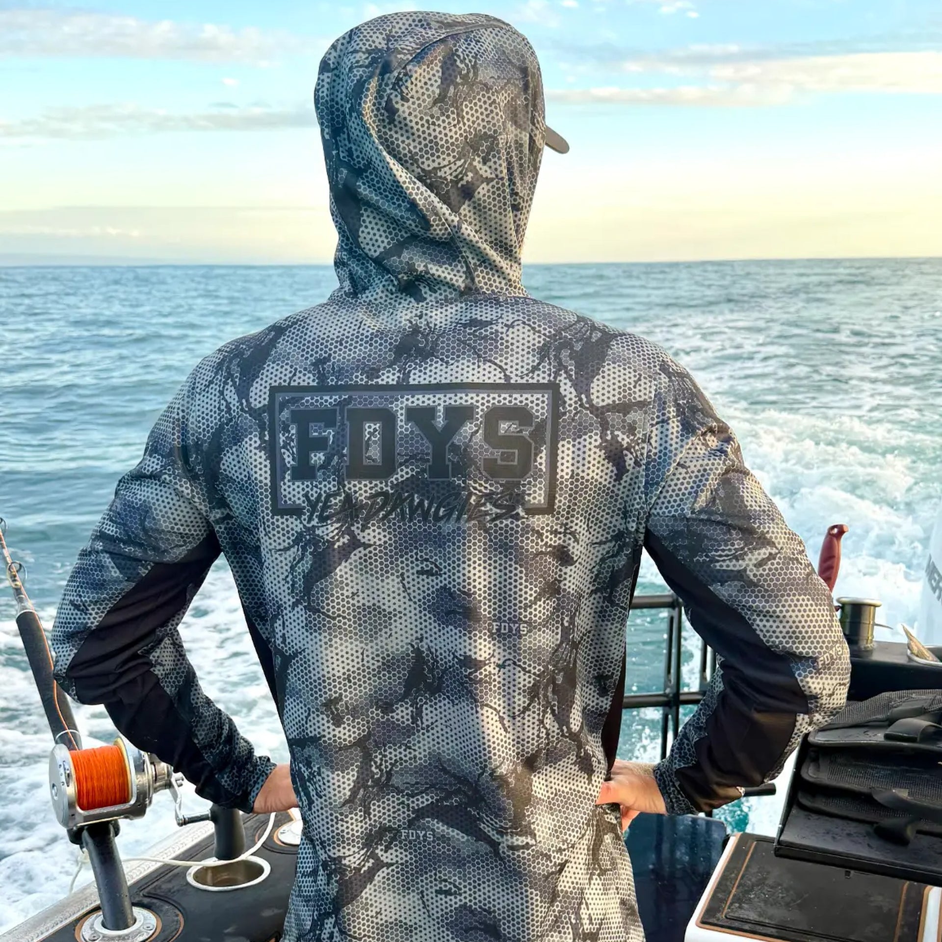 Savage Elements Hooded Fishing Jersey - Slate Camo New Colour