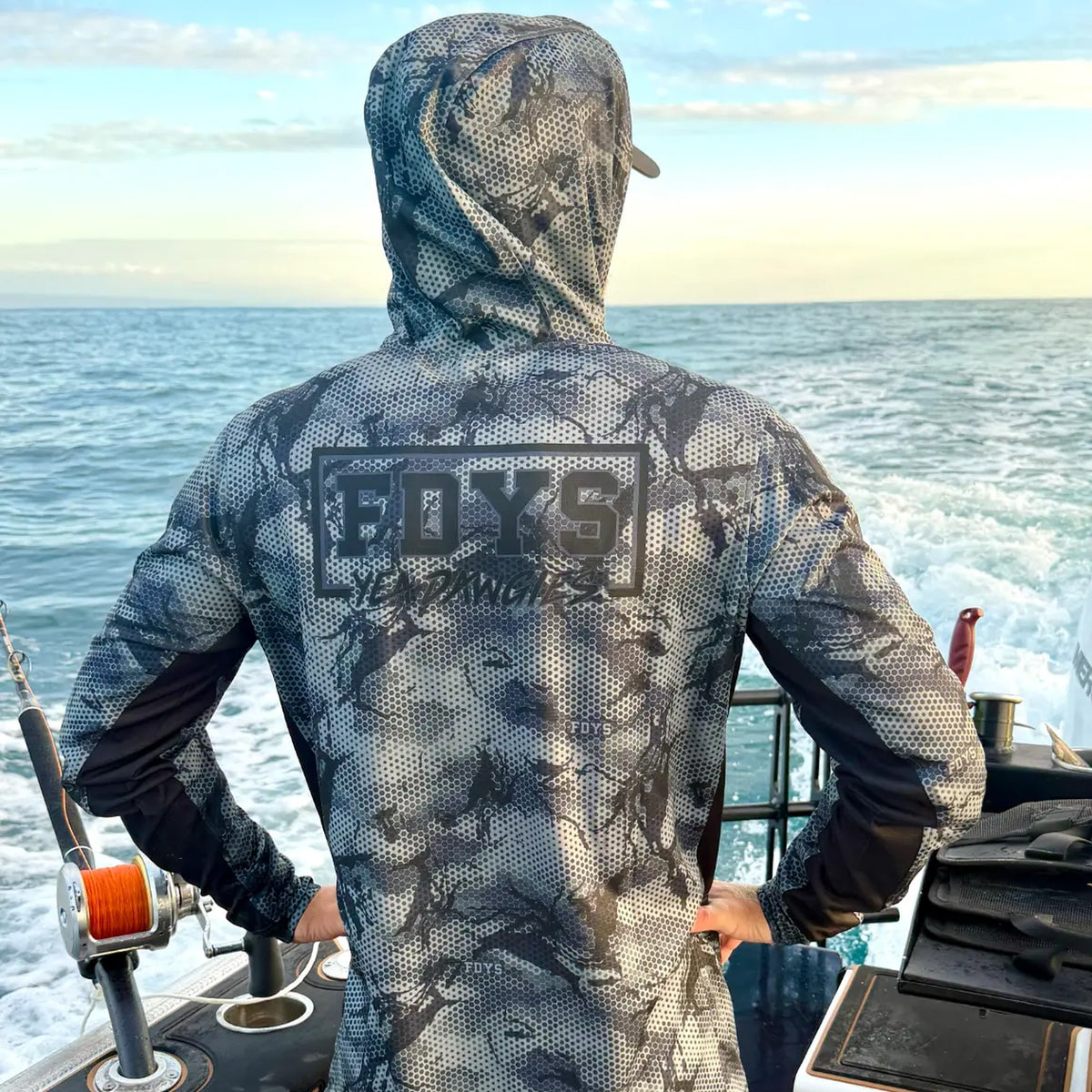 Savage Elements Hooded Fishing Jersey - Slate Camo New Colour